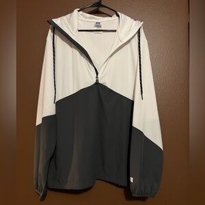 Men’s Russell Athletic charcoal and White Windbreaker size large